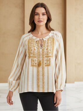 Boho Inspired Featuring Lightweight Woven Fabric & Ornate Embroidered Detail